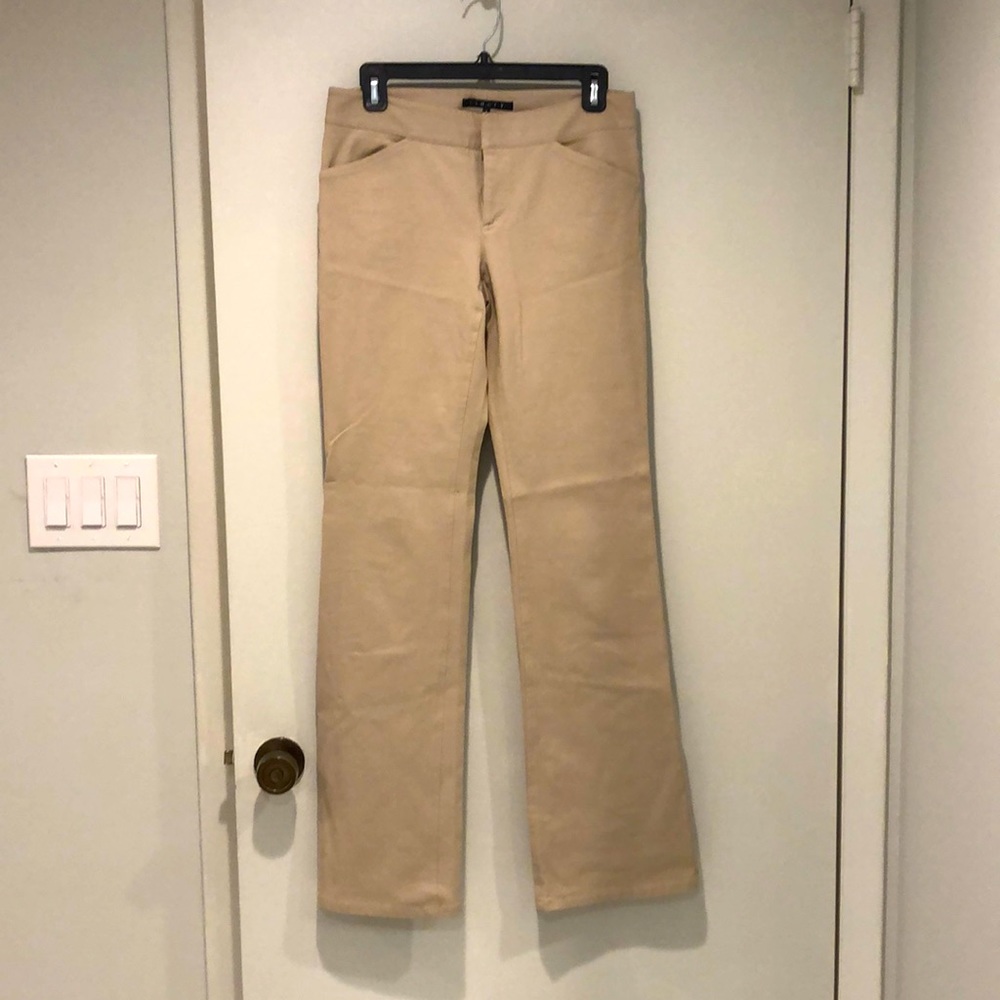 Theory cream colored straight leg pants